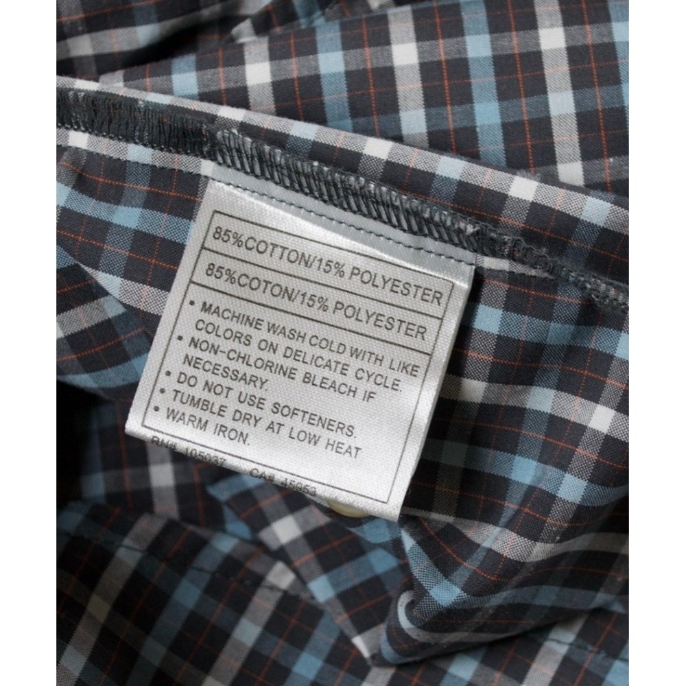 Ariat Pro Series Men XL Blue Grey Plaid Western Button Down Shirt Pocket - Picture 6 of 8